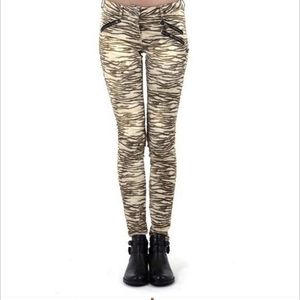 Maison Scotch Tiger Stripe Moto Skinny Jeans 26